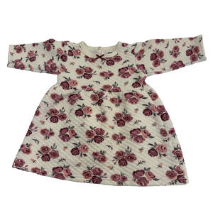 HB Infant Quilted Dress Size 9-12 Months Ivory With Roses Pullover